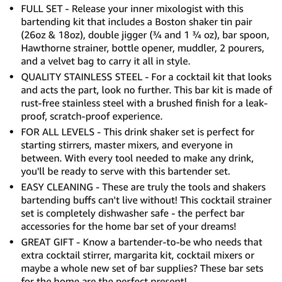 Finedine 14 piece Stainless Steel Bar Set—New - Picture 4 of 14